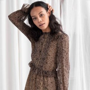 & Other Stories Zig Zag Ruffle mini dress